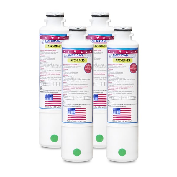 American Filter Co AFC-RF-S3 Refrigerator Water and Ice Filter compatible with RF263BEAEBC/AA, 4PK RF263BEAEBC/AA-4P-AFC-RF-S3-13688 - main